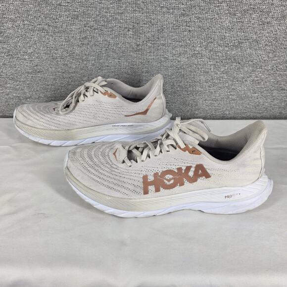 HOKA ONE ONE MEN WHITE COPPER MACH 5 RUNNING SHOES SIZE 10.5 - 1127893 WCPP - Picture 3 of 15